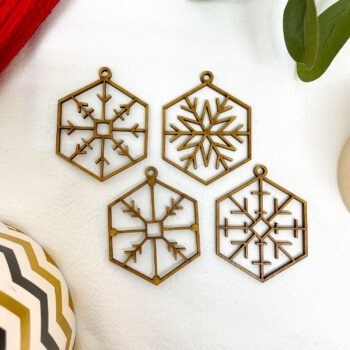 Christmas hexagon snowflakes