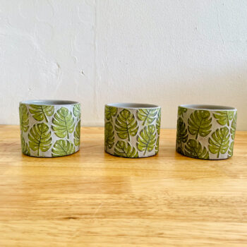 Monstera leaf ceramic pot - small